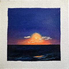 Orange Moonrise Over Virginia Beach